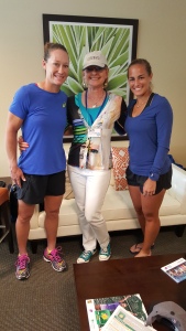 Deb Dutcher with Monica Puig and Sam Stosur of the WTA